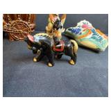 Collection of Vintage Ceramic and Wooden Novelty Figurines and Decor Pieces