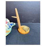 Collection of Vintage Ceramic and Wooden Novelty Figurines and Decor Pieces