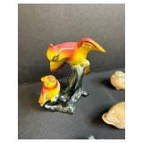 Animal Figurine Collection with Birds, Ducks, Cat, Dog, Rabbit, and Trinket Box