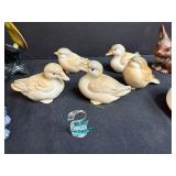 Animal Figurine Collection with Birds, Ducks, Cat, Dog, Rabbit, and Trinket Box