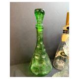 Collection of Vintage Glass Decanters and Bottles Assorted Colors and Styles