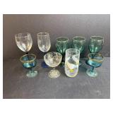 Assorted Set of Vintage Stemware Glasses and Duck Motif Tumbler