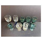 Assorted Set of Vintage Stemware Glasses and Duck Motif Tumbler