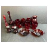 Collection of Vintage Avon Cape Cod Ruby Red Glassware