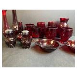 Collection of Vintage Avon Cape Cod Ruby Red Glassware
