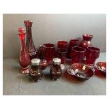 Collection of Vintage Avon Cape Cod Ruby Red Glassware