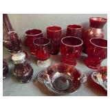 Collection of Vintage Avon Cape Cod Ruby Red Glassware