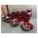 Collection of Vintage Avon Cape Cod Ruby Red Glassware