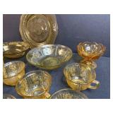 Depression Glass Amber Patterned Tea Set Collection