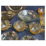 Depression Glass Amber Patterned Tea Set Collection