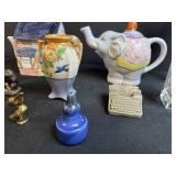 Collection of Assorted Decorative Figurines and Teapots
