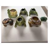 Collection of Ceramic Frog Planters and Figurines