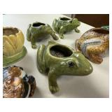 Collection of Ceramic Frog Planters and Figurines