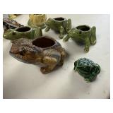 Collection of Ceramic Frog Planters and Figurines