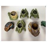 Collection of Ceramic Frog Planters and Figurines