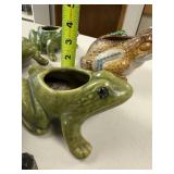 Collection of Ceramic Frog Planters and Figurines