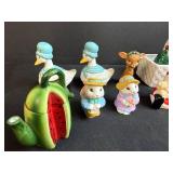 Collection of Ceramic Salt & Peppers Including Animals and Holiday Decor