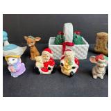 Collection of Ceramic Salt & Peppers Including Animals and Holiday Decor