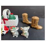 Collection of Ceramic Salt & Peppers Including Animals and Holiday Decor