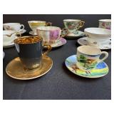 Collection of Vintage Porcelain Teacups and Saucers Occupied Japan and Royal Copenhagen