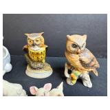 Collection of Animal Figurines - Rabbit, Owls, Birds, Tiger, Pigs