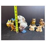 Collection of Animal Figurines - Rabbit, Owls, Birds, Tiger, Pigs