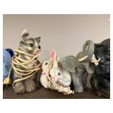Collection of Vintage Animal Figurines and Novelty Lamps