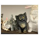 Collection of Vintage Animal Figurines and Novelty Lamps