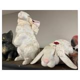 Collection of Vintage Animal Figurines and Novelty Lamps