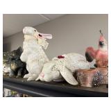 Collection of Vintage Animal Figurines and Novelty Lamps