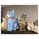 Collection of Vintage Animal Figurines and Novelty Lamps