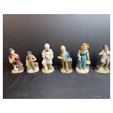 Set of Vintage Hand-Painted Ceramic Character Figurines