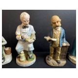 Set of Vintage Hand-Painted Ceramic Character Figurines