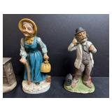 Set of Vintage Hand-Painted Ceramic Character Figurines