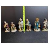 Set of Vintage Hand-Painted Ceramic Character Figurines
