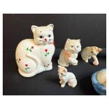 Collection of Assorted Cat Figurines Ceramic and Porcelain