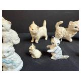 Collection of Assorted Cat Figurines Ceramic and Porcelain
