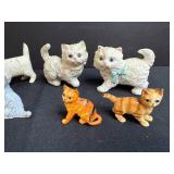 Collection of Assorted Cat Figurines Ceramic and Porcelain