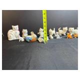 Collection of Assorted Cat Figurines Ceramic and Porcelain