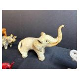 Collection of Vintage Animal Figurines Including Elephants and Big Cats