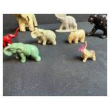 Collection of Vintage Animal Figurines Including Elephants and Big Cats
