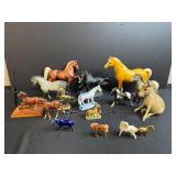 Collection of Mixed Horse Figurines Assorted Materials and Sizes