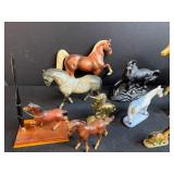 Collection of Mixed Horse Figurines Assorted Materials and Sizes