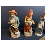Set of Vintage Hand-Painted Elderly Figurines Collection