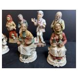 Set of Vintage Hand-Painted Elderly Figurines Collection