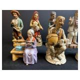 Set of Vintage Hand-Painted Elderly Figurines Collection