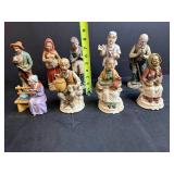 Set of Vintage Hand-Painted Elderly Figurines Collection