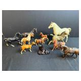 Collection of Vintage Plastic and Ceramic Horse Figurines