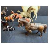 Collection of Vintage Plastic and Ceramic Horse Figurines