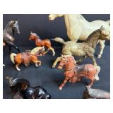 Collection of Vintage Plastic and Ceramic Horse Figurines